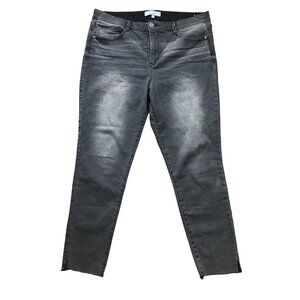 Wit & Wisdom Frayed Hem‎ Skinny Jeans Women's Size 14 Cotton Blend Black, Gray